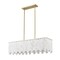 Z-Lite Viviana Linear Chandelier, 5-Light, 11.5 In.W x 40.75 In.L x 11.5 In.H, Rubbed Brass/Alabaster 345-40L-RB - alternate 2